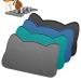IYYI Cat Food Mat, Silicone Dog Bowl Mat for Food and Water, Waterproof Non Slip Pet Feeding Mat, Raised Edge Dog Food Tray to Stop Food Spills and Water Messes on Floor Gray+M