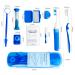 Portable Orthodontic Oral Care Kit - 2 Pack - Interdental Brushing, Floss, Toothbrush Cleaning - Purple & Blue Travel Kit - Buy Online on GoSupps.com