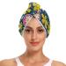 Easter Floral Eggs Hair Towel 2 Pack Super Absorbent Hair Drying Towel Quick Dry Hair Turbans Head Towel with Button Twisty Wrap for Women Girls