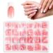 360 Pieces French Tip False Nails Artificial Acrylic Full Cover Fake Nails Tips Press on Nails Square Long Nude Color French Nails Stick on Nails Nail Art Manicure Decorations for Women Girls