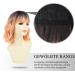 Parxitn Short Bob Wig with Pony - Natural Ombre Orange Synthetic Hair | Colorful Wavy Curly Wigs for Daily Party Halloween & Cosplay | T5 Ombre Orange - Buy Online on GoSupps.com