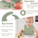 Baby Weaning Set 8pcs | Toddler Feeding Set with Adjustable Bib | Suction Bowl, Cup, Fork, and Spoon | Cutlery Set for Easy Cleaning | Green - Buy Online on GoSupps.com