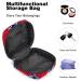 Portable Women's Bandages Storage Bag - Menstrual Pad & Tampon Zipper Bag for Teens & Women - Striped Star Multicolored Red - Buy Online on GoSupps.com