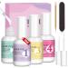 Saviland 4+4pcs Dip Powder Liquid Set  0.52oz Dipping Powder Liquid Set with Dip Base & Top Coat Dip Activator Brush Saver Nail Dip liquid Nail Tools Starer Kit French Manicure Starter Set for Home DIY & Salon Use A- 4 PCS Dip Powder Liquid Set