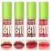 LOPHE 4Pcs Plumping Lip Oil Kit Makeup Lip Gloss Set Crystal Jelly Lip Care Oil Long Moisturizing Lip Gloss Tinted Lip Oil Non-Sticky FInish High-Shine 12 Hours Hydrating Dark Liquid Lipsticks 4PCS-B