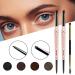 iMethod Eyebrow Pencil and Brow Brush - 2 Brow Pencils & 1 Eyebrow Brush for Perfect Natural Eyebrows, Long-lasting, Waterproof Eye Brow Makeup, Dark Brown
