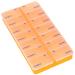 Com -Four drug doser - medication box for 7 days - 2 compartments - Pillendose - pills box - tablet box - Week doser for storage 1 piece - 7 days - 2 times 01 pieces - Orange