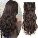 S-noilite 17-26 Inches(43-66cm) 8pcs Long Full Head Clip In Hair Extensions Extension Sexy Lady Fashion Choice 60 Colours (17 Inches-Curly Dark Brown) Dark Brown 17 Inch