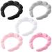 5 Pcs Puffy Spa Headband Terry Towel Cloth Fabric Head Band Thick Headbands for Women Sponge Padded Headband Head Band for Skin Care Makeup Hair Accessories Cute Hairbands Hair Bands (Multicolor)
