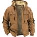 Hanxiulin Men's Oversized Plush Jacket - Warm Lined Fleece Coat Elegant Winter Wool Hooded Sweat Jacket Casual Slim Fit in Coffee XXL - Buy Online on GoSupps.com