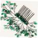 VINTORKY Green Branches and Leaves Hair Comb Crystal Bride Wedding Hair Comb Bride Crystal bridal hair comb rhinestone barrettes crystal leaf hair comb bridesmaid vintage rhinestones Metal - Buy Online on GoSupps.com