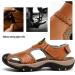BINSHUN Men's Leather Hiking Sandals - Brown, Size 9.5 | Closed Toe Water Shoes for Sports & Beach Activities - Buy Online on GoSupps.com