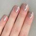 Ceboic Set of 24 short square acrylic press-on nails with glitter - 12 sizes - Full coverage - With gel glue