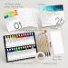 Watercolor Paint Set | 62 Piece Kit with Video Tutorial | For Adults, Kids, Beginners & Professionals | Includes Paper, Brushes, Palette, Aquapen, Masking Tape | 12ml Watercolor Tubes - Buy Online on GoSupps.com
