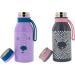 Hydro Pro Kids 14oz Stainless Steel Water Bottle - Vacuum Insulated, Leak Proof - Furry Friends Design, Purple Bear/Grey Sheep - Ideal for On the Go and Lunchboxes - Buy Online on GoSupps.com