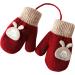 Kids Cute Fox Knitting Full Finger Gloves - Winter Thermal Lining, 1-3 Yrs - Cartoon/Red - Buy Online on GoSupps.com