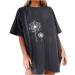 Oversized T-Shirts for Women Vintage, Women's Short Sleeve T-Shirt Tops Letter Print Graphic Tees Crewneck Tunic Tops A-01-2-grey Medium