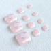 Glossy White French Tip Fake Toenails - Flower Press Short Square Acrylic Nail Set with Glitter Designs - 24 Pcs Full Cover Glue-On Toenails for Women & Girls - Buy Online on GoSupps.com