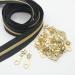 Leekayer 5 Gold Metallic Nylon Coil Zippers by The Yard Bulk 10 Yards Black Tape with 25pcs Gold Sliders for DIY Sewing Tailor Craft Bag(Black) Black-gold