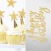 iZoeL Gold Happy Birthday Stars Cake Topper | Confetti Balloon Decoration for Birthdays | Perfect for Men & Women - Buy Online on GoSupps.com