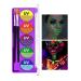 Silvercell Face and Body Paint Makeup Set UV Neon Black Light Glow Water Activated Eyeliner in the Dark 5 Bright Colors Fluorescent Painting Palette for Halloween Christmas Music Party (#01)