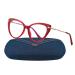 Spring Hinge Red Cateye Anti Blue Light Glasses Big Face Anti Eye Strain Fashion Fake Computer Gaming Glasses for Women
