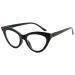 Eyekeper fashionable reading glasses for women cat eye moley reading aid with large square glasses and spring hinges - black + 2.50