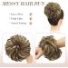 FESHFEN Messy Bun Hair Piece | Synthetic Curly Chignon Ponytail Extension | Blonde Highlighted Medium Brown | 38g - Buy Online on GoSupps.com