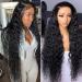 Maxine 34 Inch 180 Density DEEP Wave Lace Front Wig Human Hair Pre Plucked 13x4 Water Wave HD Lace Front Wigs 13x4 HD Transparent Wet and Wavy Lace Front Wigs Brazilian Virgin Human Hair 34 Inch Natural Black 13x4 Water ...