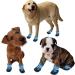 LEEKO Waterproof Dog Shoes - 4-Set Anti-Slip Paw Protection for Small Dogs | Reflective Straps & Velcro Fasteners | Perfect for Deep Snow & Rain S Blue - Buy Online on GoSupps.com