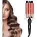 Electric Hair Curler 3 Barrel Curling Iron Wand Adjustable Hair Curler Waver Crimper Hair Styling Tool (Gold 22mm) - Buy Online on GoSupps.com