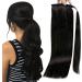 Ponytail Extensions No Claw Clip Full Shine Ponytail Human Hair Straight Wrap Around Ponytail Clip Balayage Color Ponytail Extensions 70Grams for Women(Black 12 inches 70g) 12 inches 70g Black - Buy Online on GoSupps.com