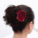 Lurrose 2 in 1 Large Rose Hairpin & Clip - Wine Red Flower Brooch for Women | Elegant Party Accessory - Buy Online on GoSupps.com