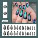 Cat Eye False Nails - Medium Almond Dark Green Design | 24 Pcs Reusable Glossy Press-On & Glue-On Artificial Acrylic Nails for Women - Buy Online on GoSupps.com