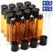 Esteopt 16PCs 10ml essential oil roller ball bottles with stainless steel roller balls portable glass bottle perfume bottle for the perfume massage the use of wellness oils the release of cosmetics brownish