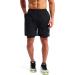 Pudolla Men's 2 in 1 Running Shorts - Quick Dry Athletic Workout Shorts with Phone Pockets | Black - Large - Buy Online on GoSupps.com