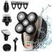 5-in-1 Rotary Electric Razor Bald Head Shaver | 4D Rechargeable and Cordless Beard Trimmer | Includes Skull Shaver Clippers Nose Hair Trimmer Face Scrubber & Facial Cleansing Brush