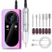 Professional Electric Nail File Drill Set 45000rpm Portable Adjustable Speed Rechargeable Suitable for Nail Art Beginners DIY Technicians Home Or Salon Use. (Purple)