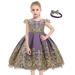 MYRISAM Baby Girl Embroidery Birthday Christening Dress Princess Bowknot Dress Backless Wedding Party Baptism Gown w/Headwear 0-3 Months Purple