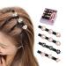 4PCS Sparkling Crystal Stone Braided Hair Clips with 3 Small Clips  Pearl shaped hairpin duckbill clip Braided Hair Clip with Rhinestones for Women/Girls (Pearl)