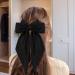 XiangSKY 6 Pieces Hair Clips Black Hair Bow Ladies Bowknot Large Hair Clip Hair Accessory for Girls Women Hair Bow Silk Satin Hair Bows Long Black Bow Hair Accessories - Buy Online on GoSupps.com