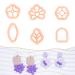 Puocaon Flower Shape Clay Cutters - 6 Shapes Polymer Clay Cutters for Jewelry Making  Basic Geometric Clay Cutters Set  Polymer Clay Jewelry Making  Embossed Flowers Earring Stud Clay Shape Cutters