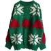 Shop Women's Christmas Sweater - Knitted Elk & Snowflakes Design | Festive Green Style for the Holidays - Buy Online on GoSupps.com