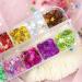 Leaves Nail Art Glitters - 12 Colors Holographic Leaf Sequins for Acrylic Nails | 3D Flakes for Fall & DIY Craft Decoration - Laser Sparkle for Festival Makeup - Buy Online on GoSupps.com