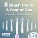 Electric Toothbrush for Adults & Kids - 8 Brush Heads Tongue Scraper 120-Day Battery 40000 VPM Sonic Cleaning - Purple Soft Travel Toothbrush - Buy Online on GoSupps.com
