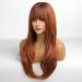 HAIRCUBE Auburn Wigs for Women - Long Wavy Wig with Bangs | Heat Resistant Synthetic Hair for Daily & Party Wear - Buy Online on GoSupps.com