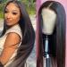 D BUT 4x4 Lace Closure Wigs Straight Human Hair Lace Front Brazilian Virgin Hair Wigs for Black Women Transparent Lace Wigs Natural Color 26 Inch 26 Inch Natural Color