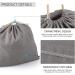 PlasMaller Dust Cover Storage Bags - Set of 3, 100% Cotton Flannel with Drawstring, for Handbags, Purses, Shoes & Boots - Grey - Buy Online on GoSupps.com
