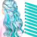 BHF Teal Blue Hair Extensions Clip in Halloween - Hair Accessories for Kids Girls Fairy Hairpieces Long Straight Color Hair Extensions 22" 10pcs 22"-10pcs Teal Blue