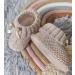 Royal Icon Soft Knitted Newborn Baby Booties with Bow | 0-3 Months | Coffee - Buy Online on GoSupps.com